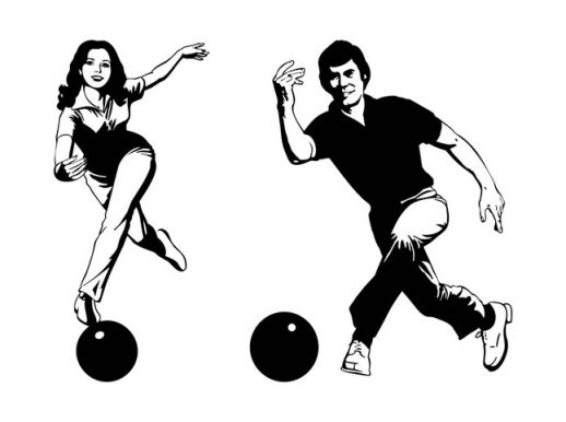 Smiling Bowling Players Vector