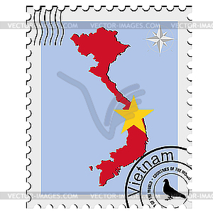 Stamp With The Image Maps Of Vietnam   Vector Clipart