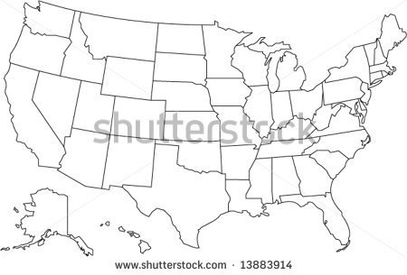 United States Of America Map In Vector Design   Stock Vector
