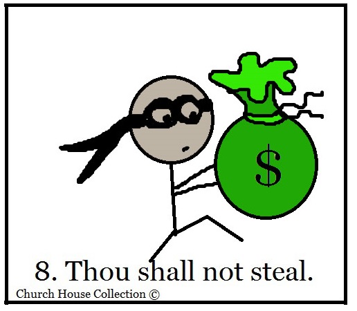 For Kids For Ten Commandments  Theif Burglar Stealing Money Bag Snacks