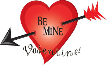 Of A Heart With An Arrow Through It That Says Be Mine  This Clipart