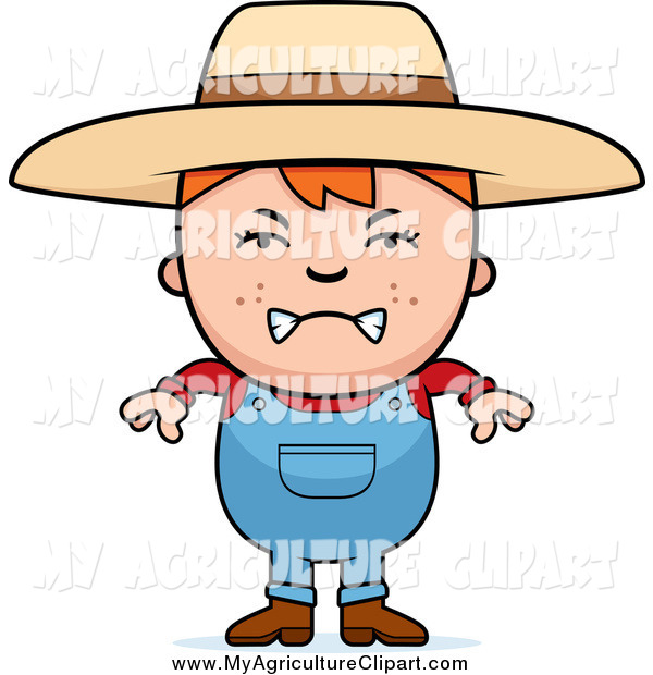 Agriculture Clipart Of A Mad Red Head Farmer Boy By Cory Thoman    237