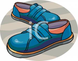 Blue Pair Of Shoes   Royalty Free Clipart Picture