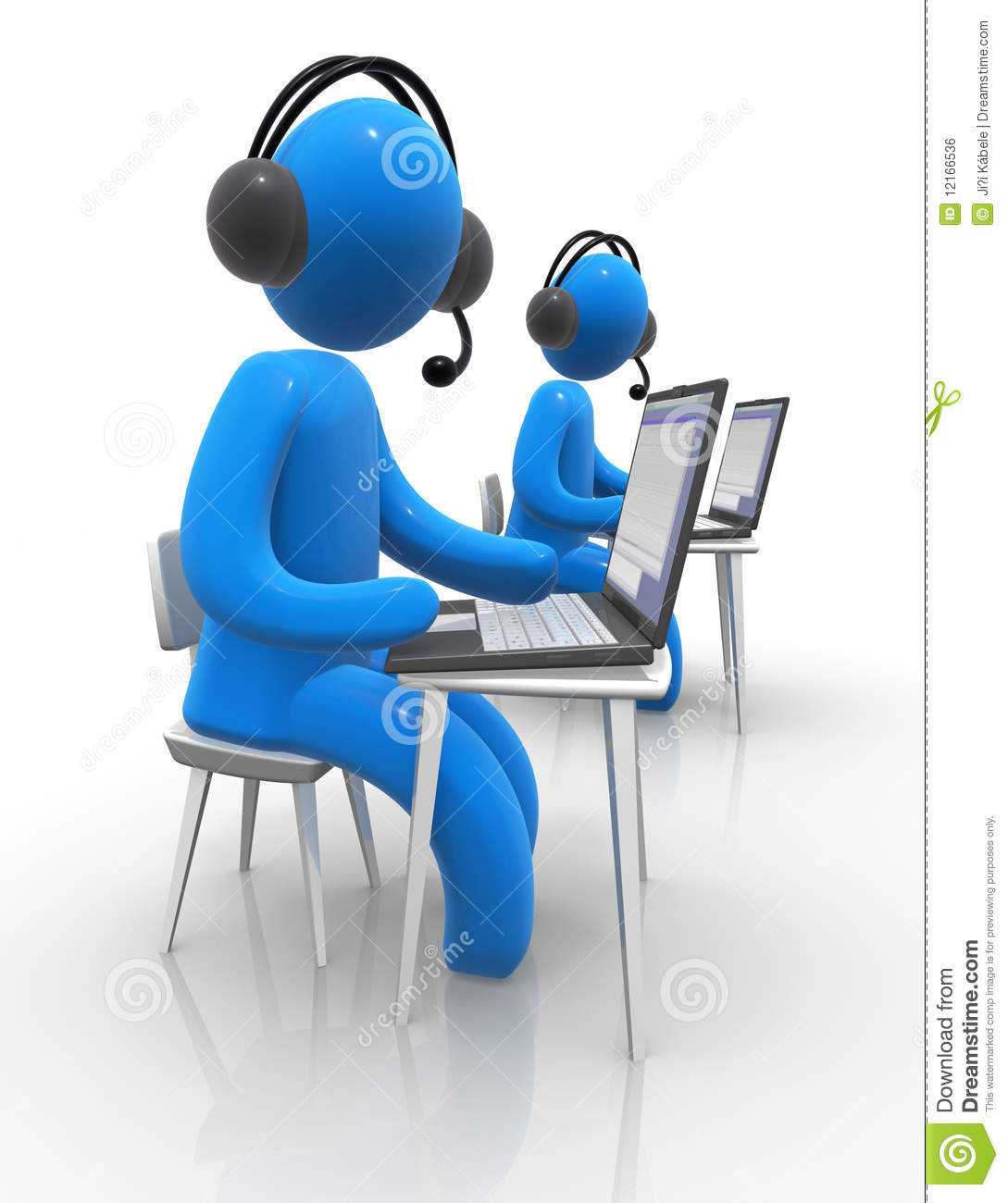 Concept Of Call Centre Multimedia Learning Or Voip Communication