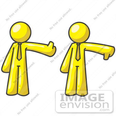 Opinion Clipart 37688 Clip Art Graphic Of Yellow Guy Characters Giving