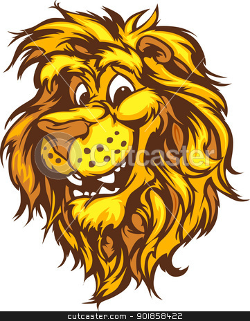 Clipart Lion Mascot With Cute Face Cartoon Vector Image By Chromaco