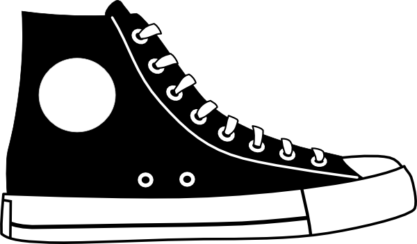 Black Hightop Shoe Clip Art At Clker Com   Vector Clip Art Online