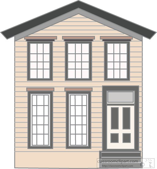 Old Wood Frame Two Story House Clipart 322   Classroom Clipart