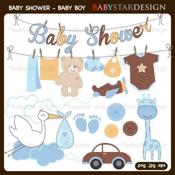 Baby Shower For Baby Boy Clipart