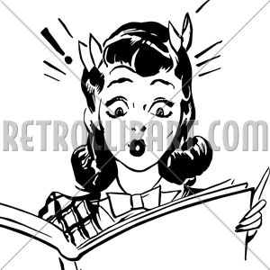 Clip Art Woman Reading Forbidden Pictures