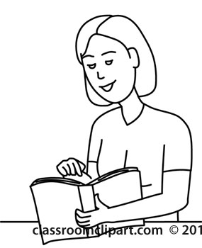 People   Woman Reading Book 12412 Outline   Classroom Clipart