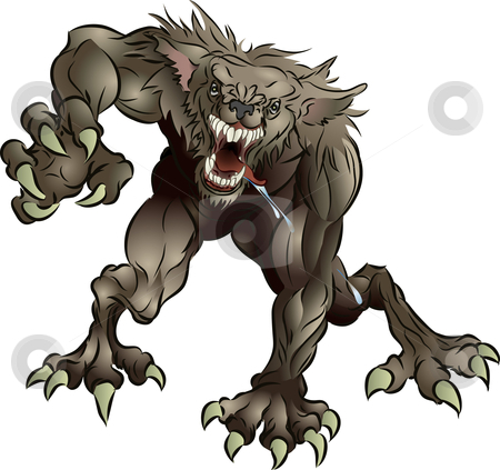 Snarling Scary Werewolf Stock Vector Clipart A Mean Snarling Scary