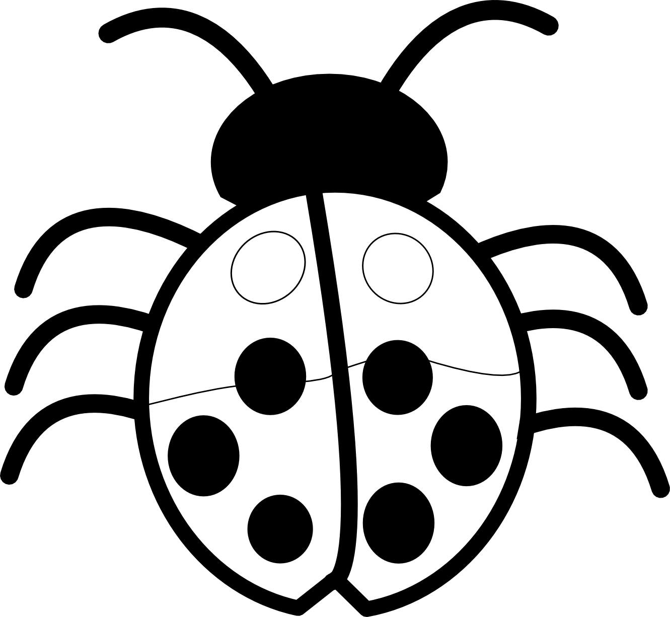 Ladybug Outline Black And White   Clipart Best