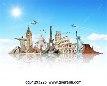 Travel The World Monuments Concept Made With Photoshop Cs5  Clipart