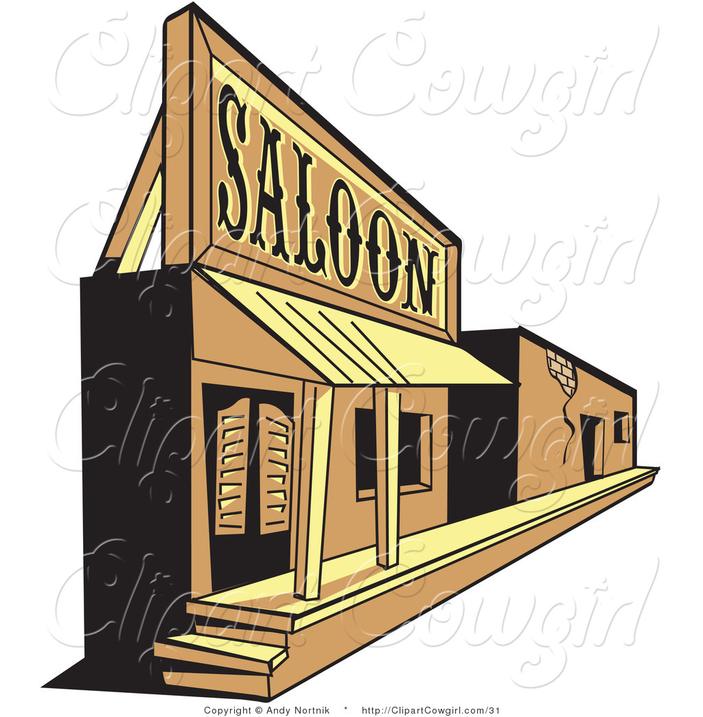 Vector Clipart Of A Wild West Ghost Town Saloon And Facade By Andy