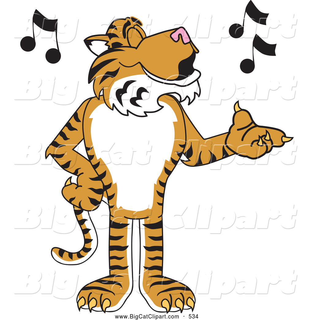 Big Cat Cartoon Vector Clipart Of A Striped Tiger Character School