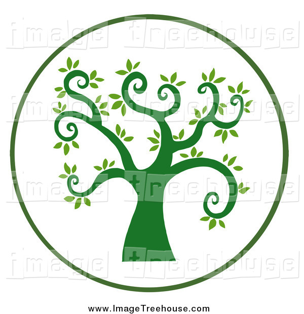 Curly Branched Tree Circle Tree Clip Art Hit Toon