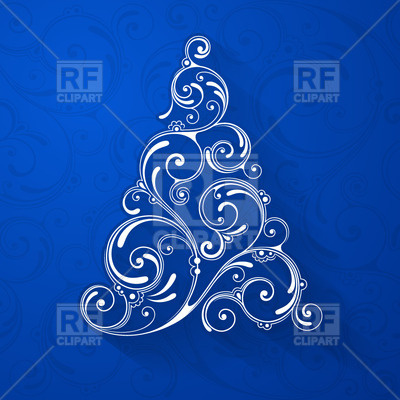 Curly Christmas Tree Download Royalty Free Vector Clipart  Eps