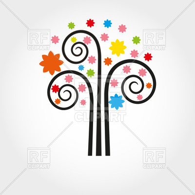 Curly Spring Stylish Tree Download Royalty Free Vector Clipart  Eps