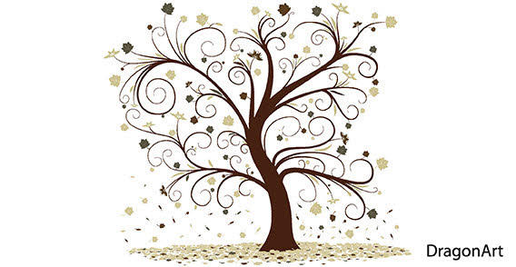 Curly Tree Design Vector