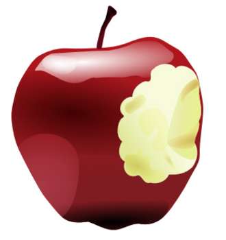 Free Clipart Picture Of A Red Apple With A Bite Taken