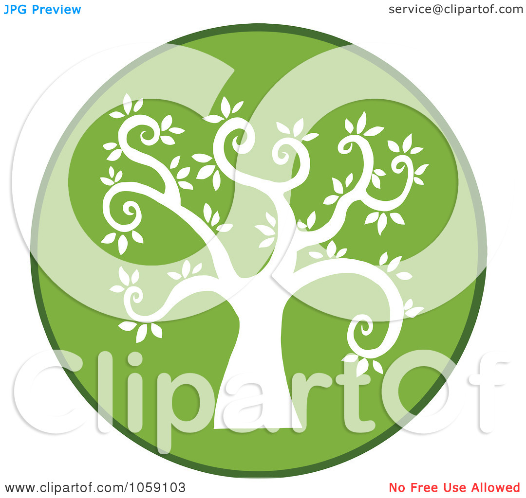 Free Vector Clip Art Illustration Of A Curly Branched Tree Logo   9