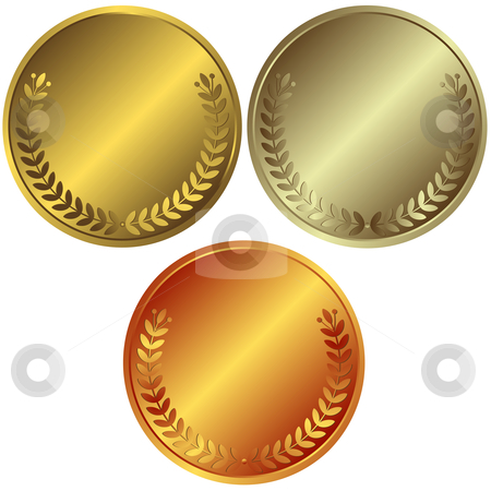 Gold Silver And Bronze Medals Stock Vector Clipart Gold Silver And