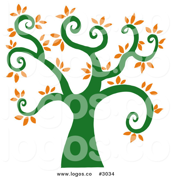 Royalty Free Vector Of A Curly Branch Tree Logo By Hit Toon    3034