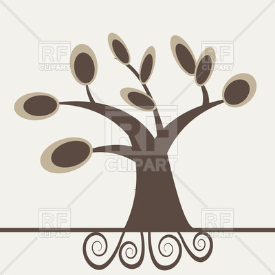 Simple Cartoon Tree With Curly Roots Plants And Animals Download