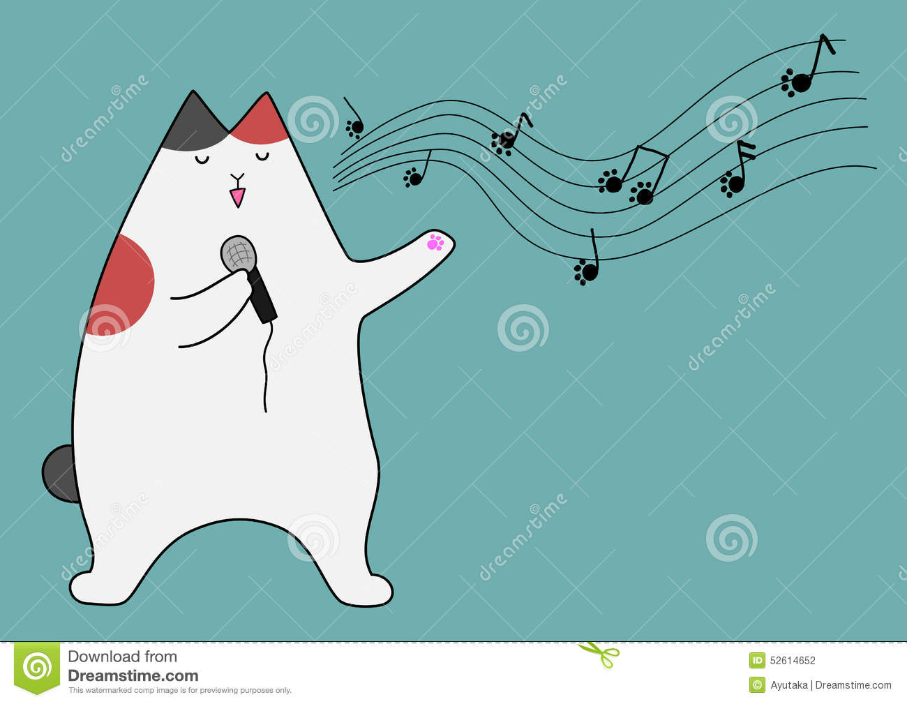 Singing Cat Stock Vector   Image  52614652