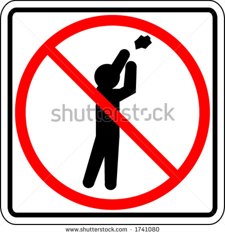 Throwing Prohibited Stock Vector Illustration 1741080   Shutterstock