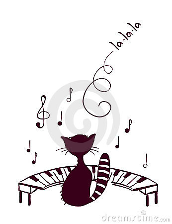 Vector Illustration   Hilarious Musical Cat And Piano