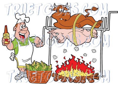     Bbq Bbq Pork Bbq Sauce Beef Bull Bulls Cartoon Cartoons Cartoony Chef