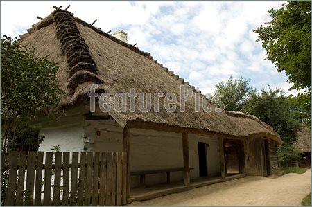 Building Roof Monument Straw Farm Rural House Hut Roof