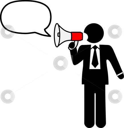 Business Symbol Man To Broadcast Talk In Bullhorn Stock Vector Clipart