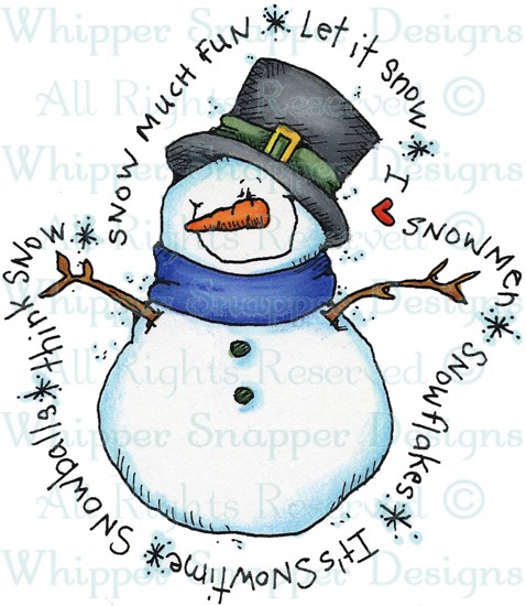 Snowman With Snow Words   Snowmen Images   Snowmen   Rubber Stamps