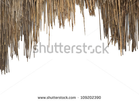 The Old Roof Made Of Grass On White Background Stock Photo 109202390