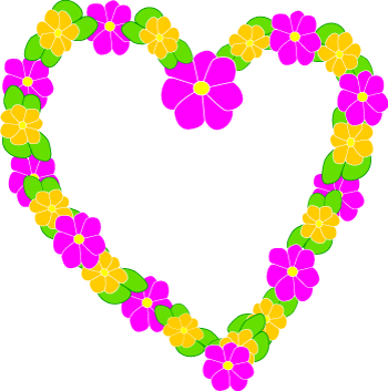 Valentine Heart Clip Art Flowers In A Heart Shape Romantic Graphic