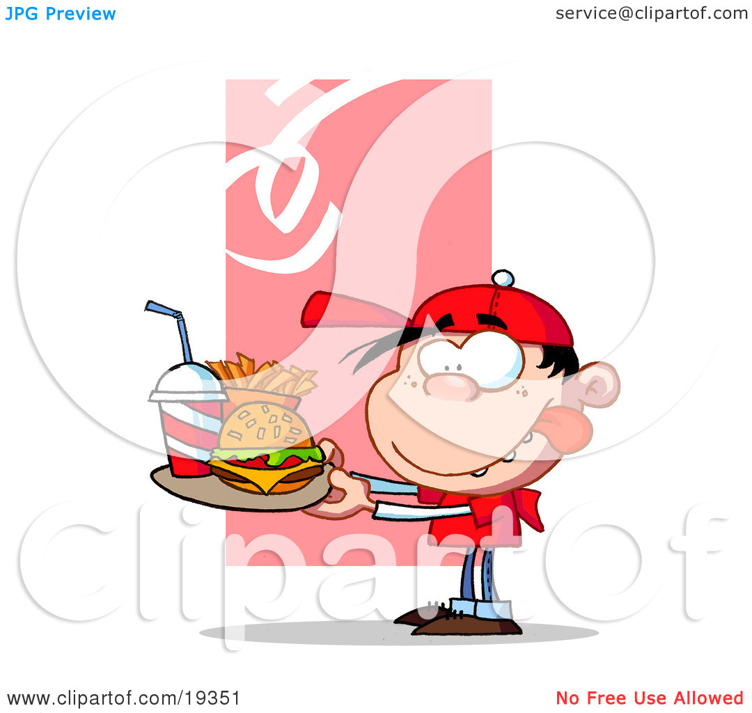 Clipart Illustration Of A Hungry Boy In Red Licking His Lips And