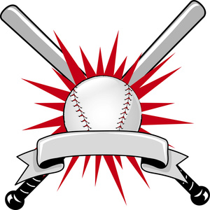 Baseball Clipart Image  Baseball Sports Logo With Two Bats And A Ball