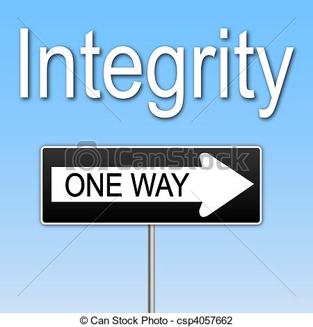 Image Of Integrity With A One Way Sign Csp4057662   Search Clipart