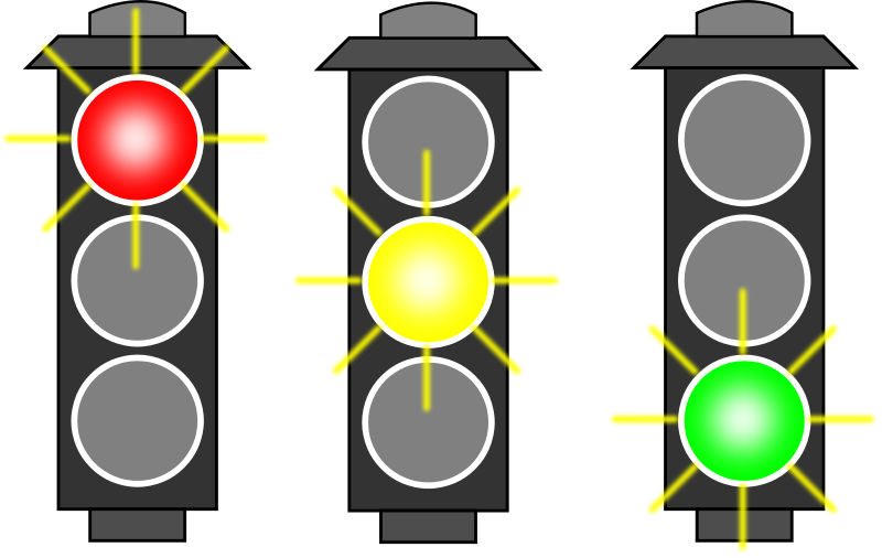 Free Set Of Three Traffic Lights Clip Art