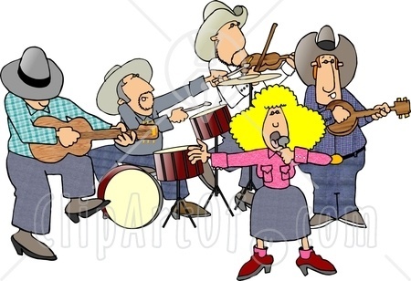 4347 Country Western Band Playing Country Music Clipart Jpg