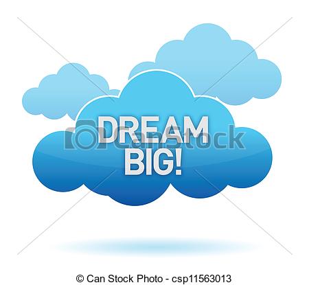Vector   Cloud And Dream Big Text   Stock Illustration Royalty Free