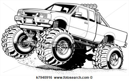4x4 Truck  4 View Large Illustration