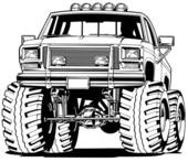 4x4 Truck Front View   Clipart Graphic