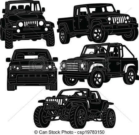 Clipart Vector Of 4x4 Truck Silhouette   Great Illustration Of 4x4