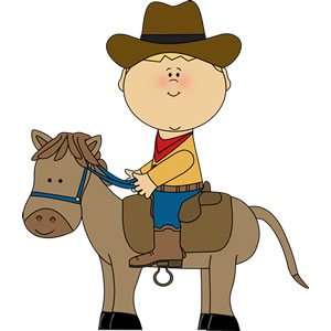 Cowboy On A Horse Clip Art Image Cute Little Boy Dressed As A Cowboy