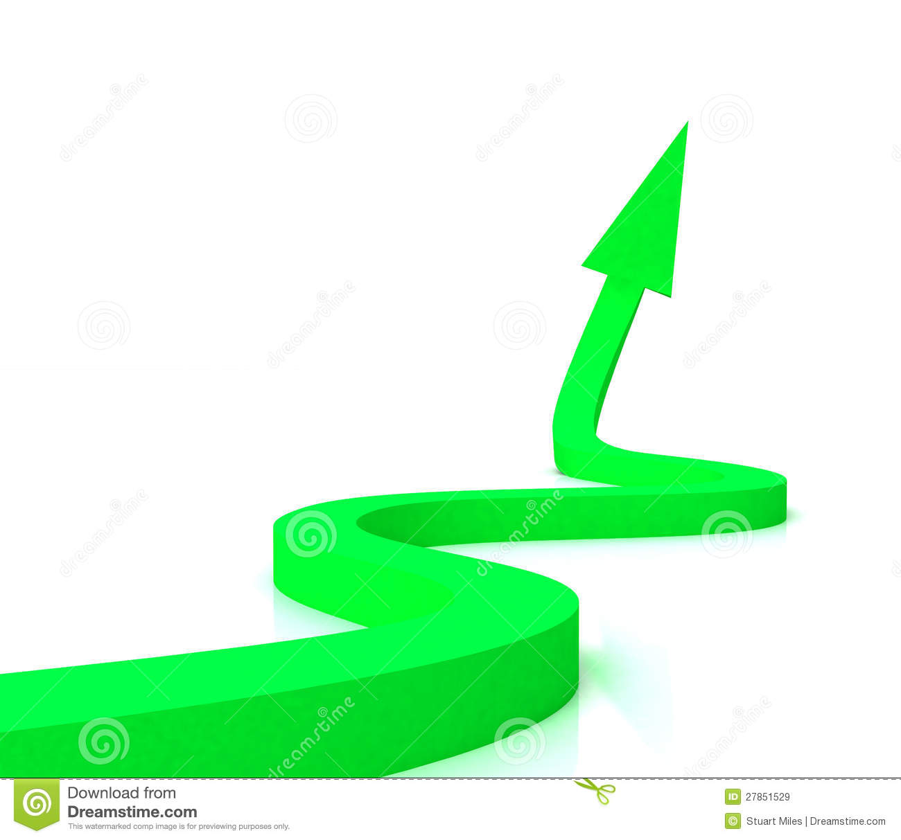Green Wavy Arrow Shows Success Royalty Free Stock Images   Image