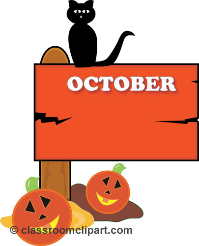 Halloween   October Sign 23   Classroom Clipart